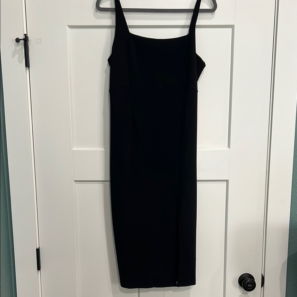 She and Sky Black Sheath Midi Cocktail Dress